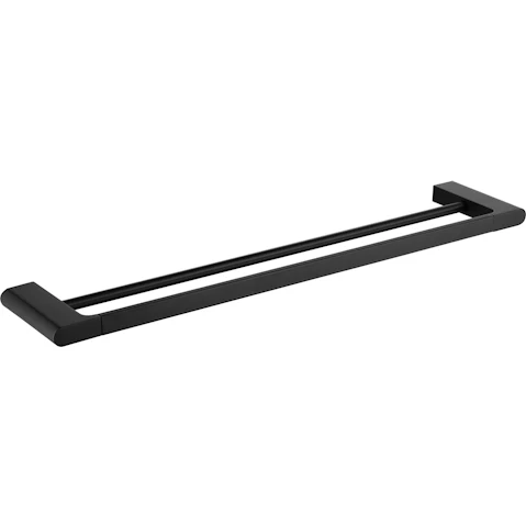 PLD Vantage 800mm Double Towel Rail - Matte Black