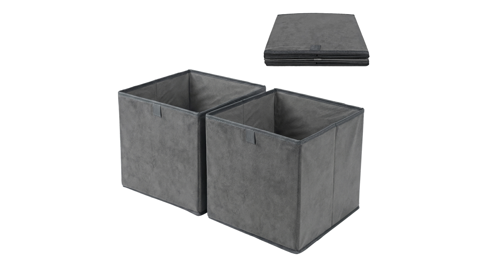 Viviendo Pack of 2 Foldable Fabric Cube Storage Bin