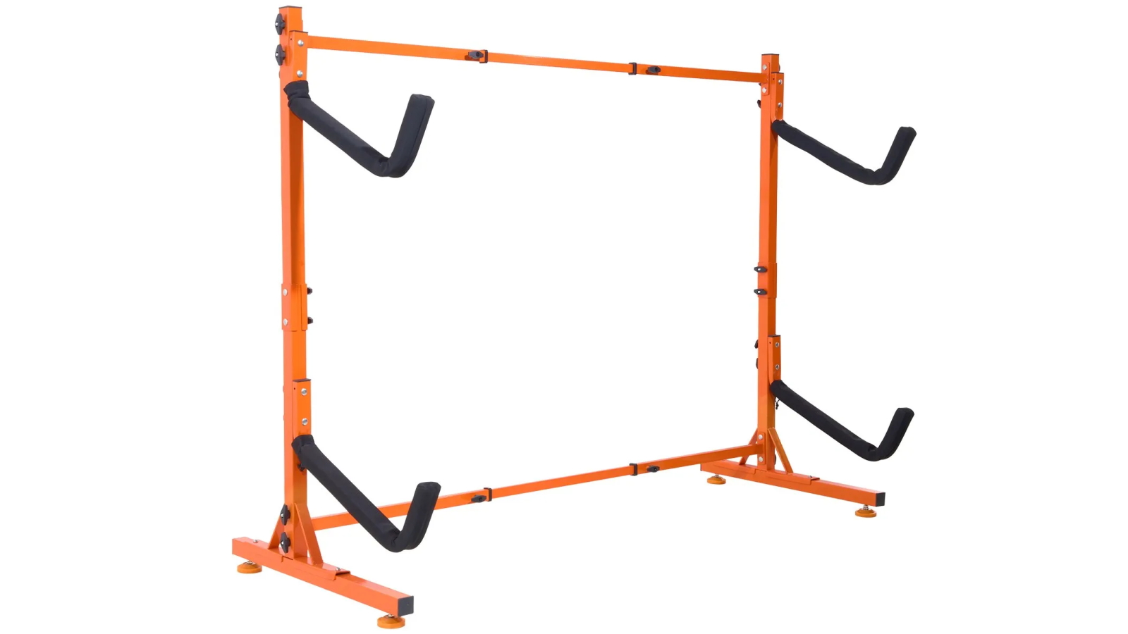 Pretty & Practical Freestanding Steel Kayak Storage Rack with Padded Arms and Adjustable Width