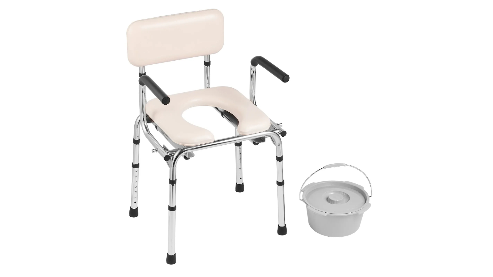 Pretty & Practical Bedside Commode with Padded Toilet Seat