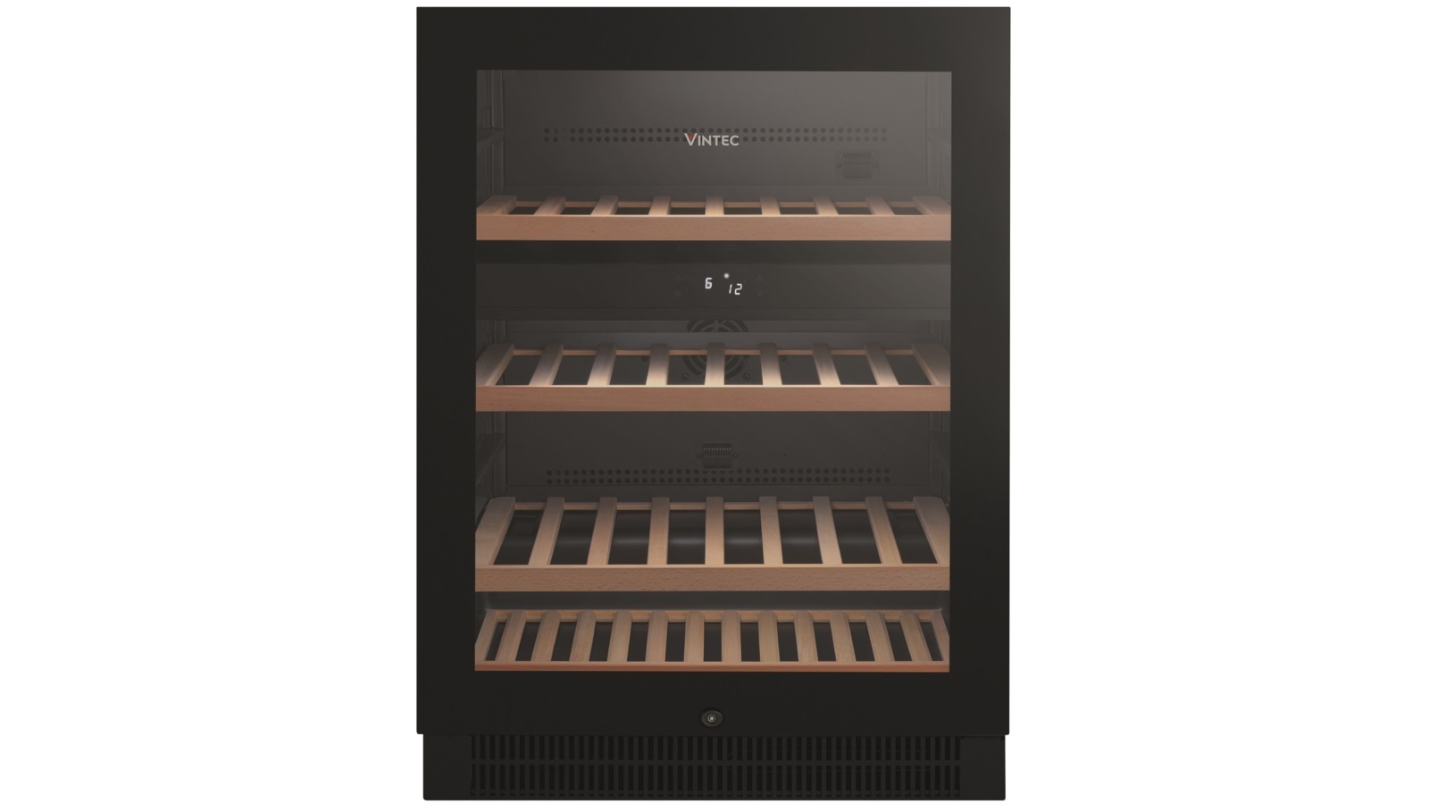 Vintec 50 Bottle Dual Zone Wine Black Glass Harvey Norman