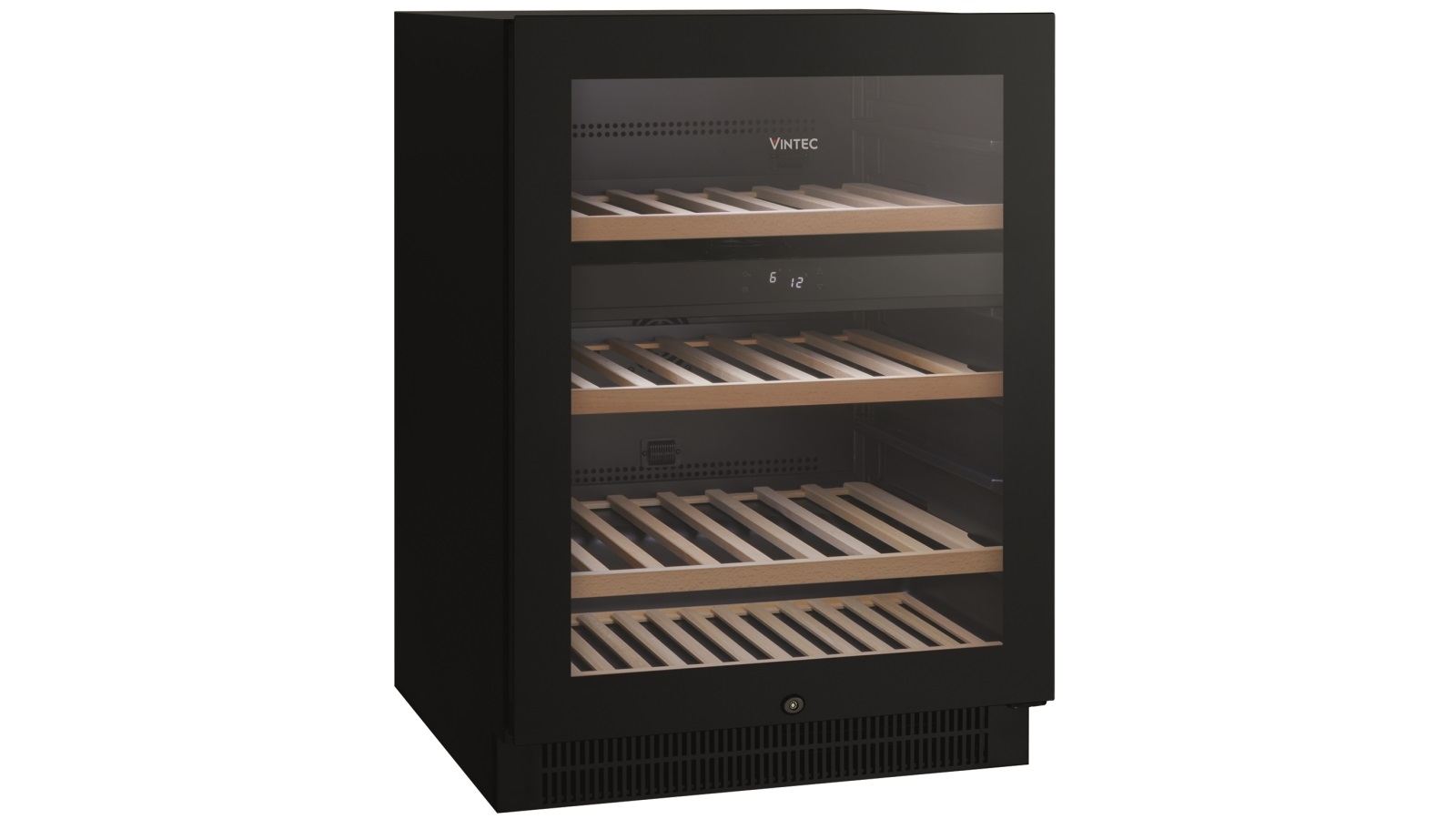 Vintec 50 Bottle Dual Zone Wine Black Glass Harvey Norman