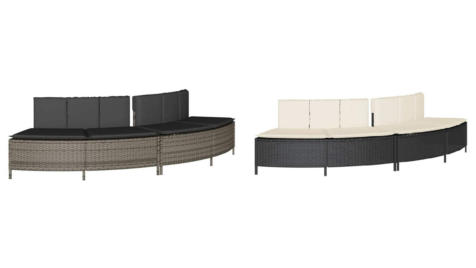 vidaXL 2 Piece Poly Rattan Hot Tub Bench with Cushion