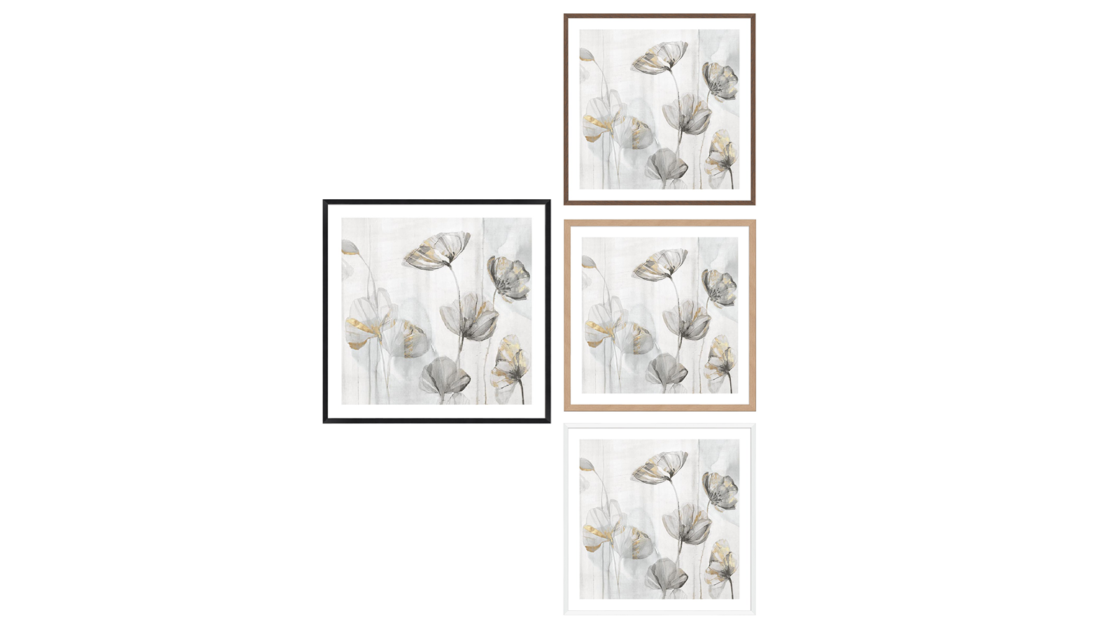 La Grolla Silver Poppies I Frame Wall Art