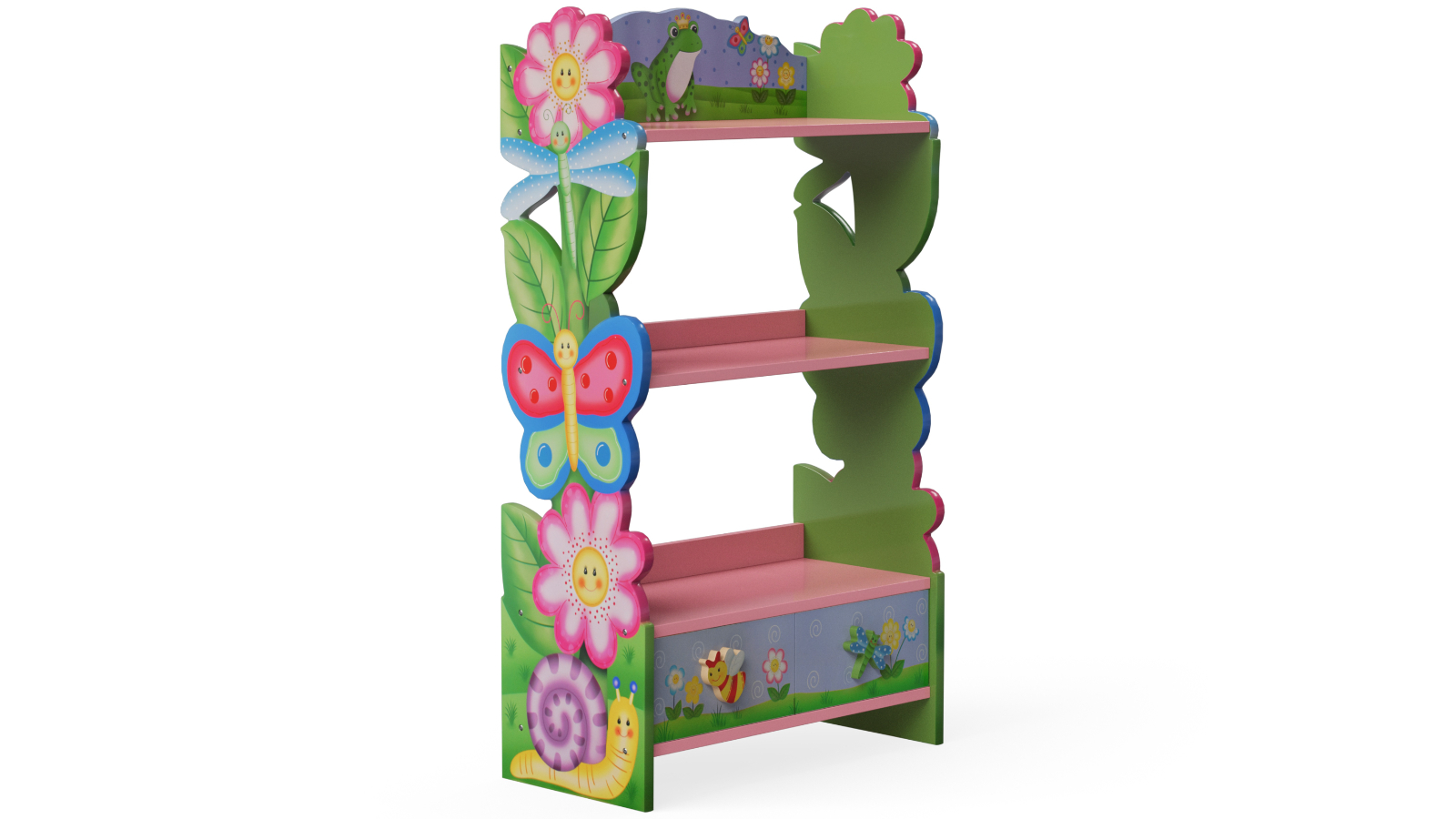 Fantasy Fields Magic Garden Kids 3-Tier Bookshelf and Drawer - Multi-coloured