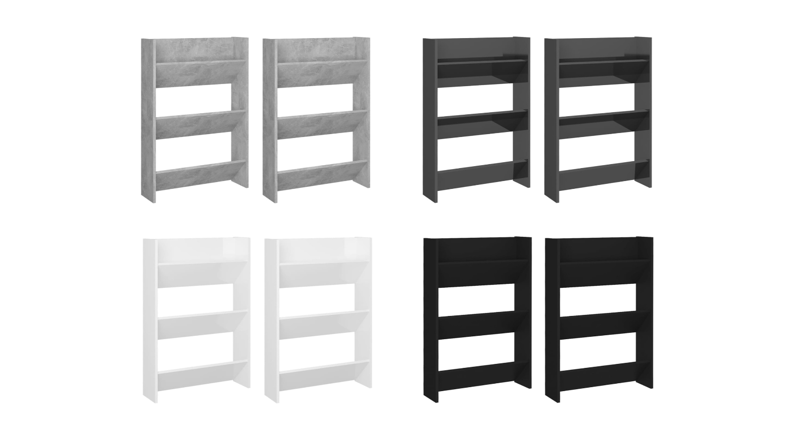 vidaXL 2 Piece Engineered Wood Shoe Wall Cabinet