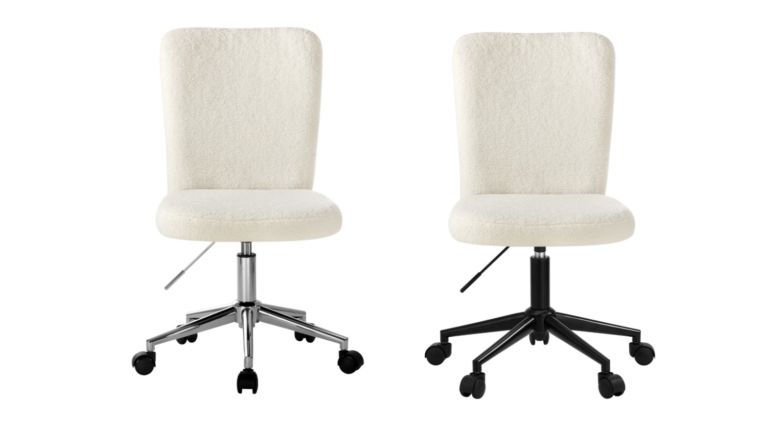 Oikiture Boucle High Back Armless Home Office Chair