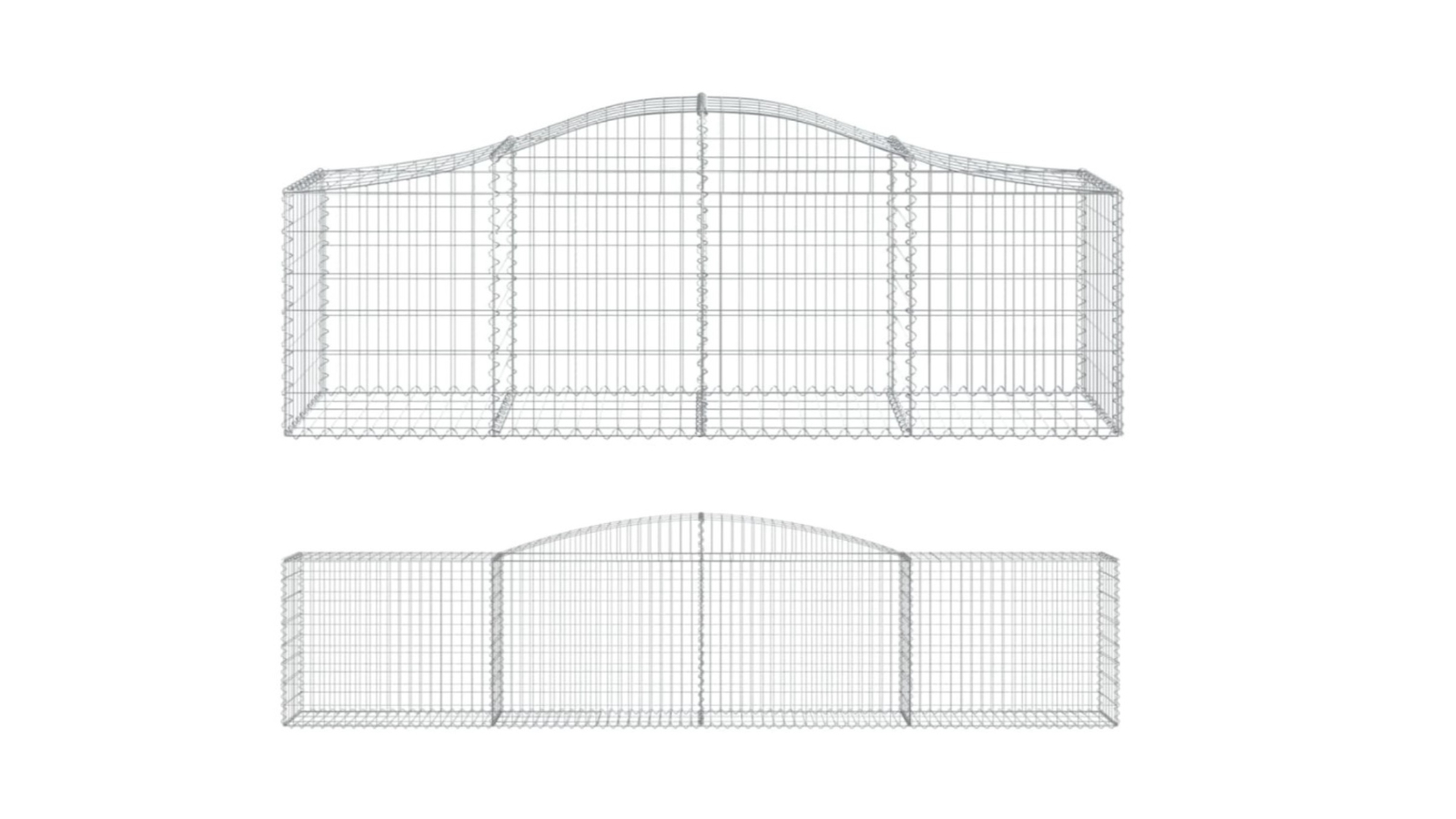 vidaXL 7 Piece Galvanised Iron Arched Gabion Basket