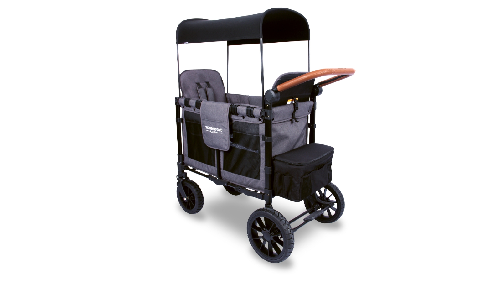 Wonderfold W2 Luxe Double Wagon - Charcoal Grey/Black Frame