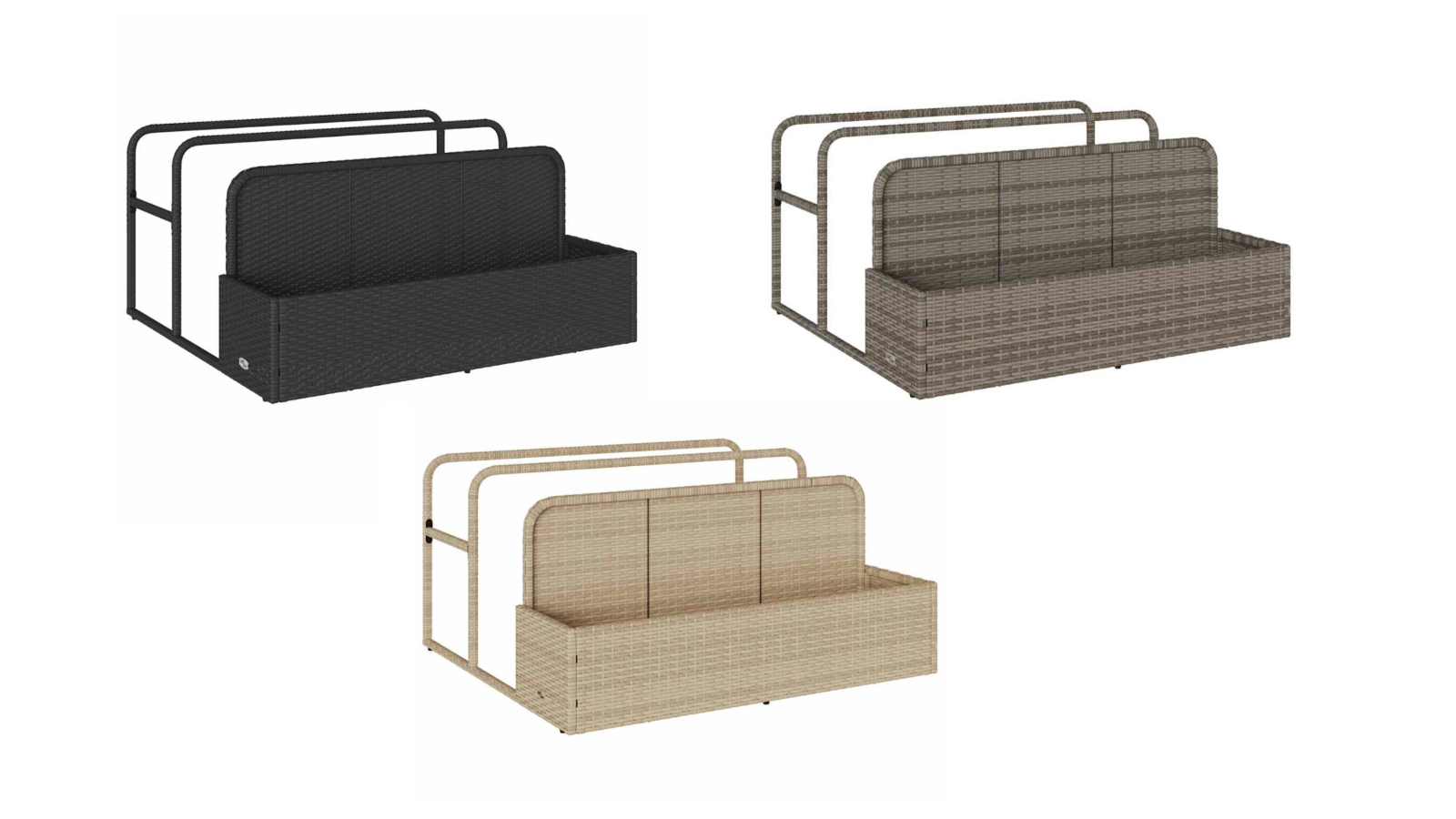 vidaXL Poly Rattan 110 x 100 x 57cm Poolside Float Storage