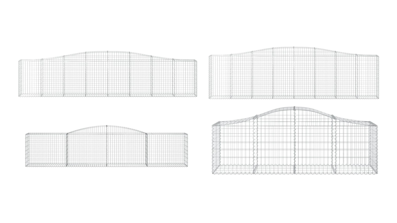 vidaXL 9 Piece Galvanised Iron Arched Gabion Basket