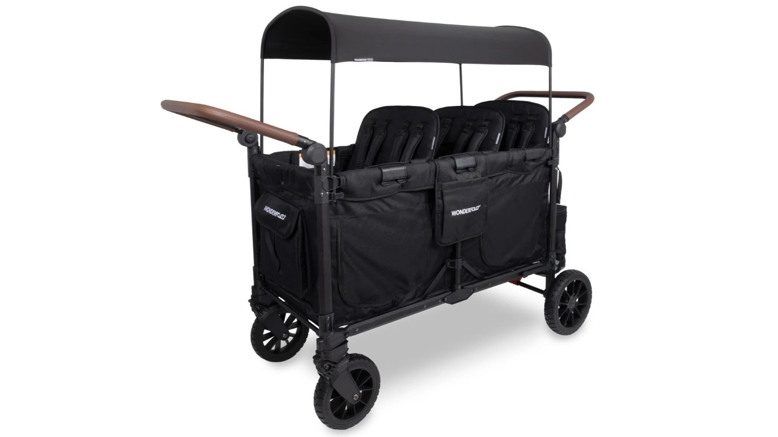 Wonderfold W6 Luxe Pro Stroller Quad Wagon - Black