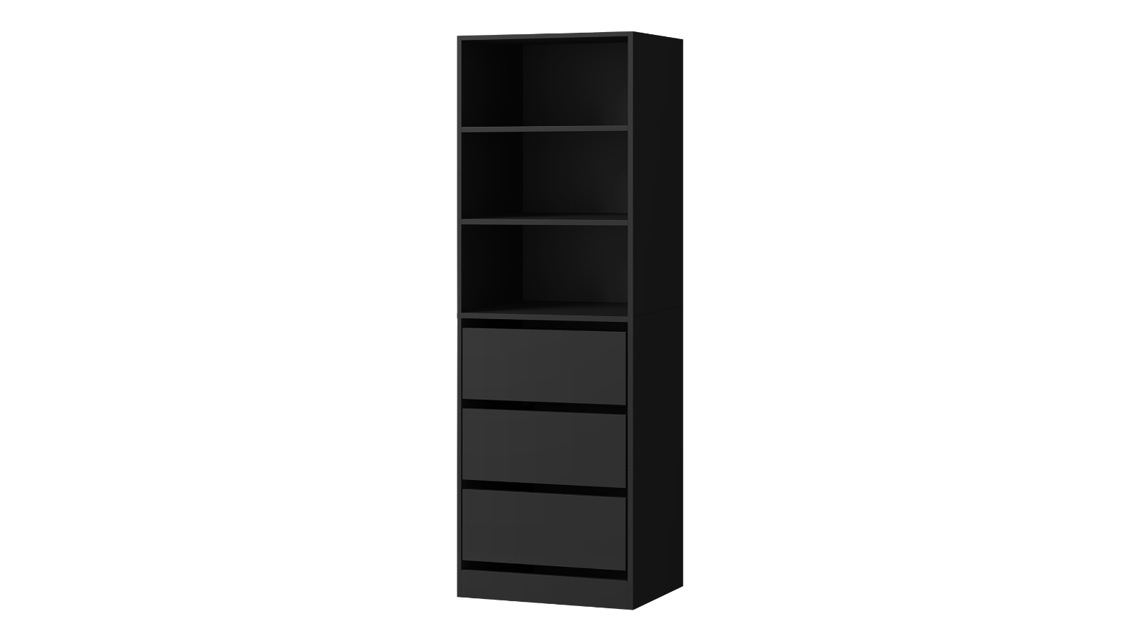 Oikiture Shelf Unit Clothes Storage Cabinet 3-Drawers Organizer Wardrobe - Black