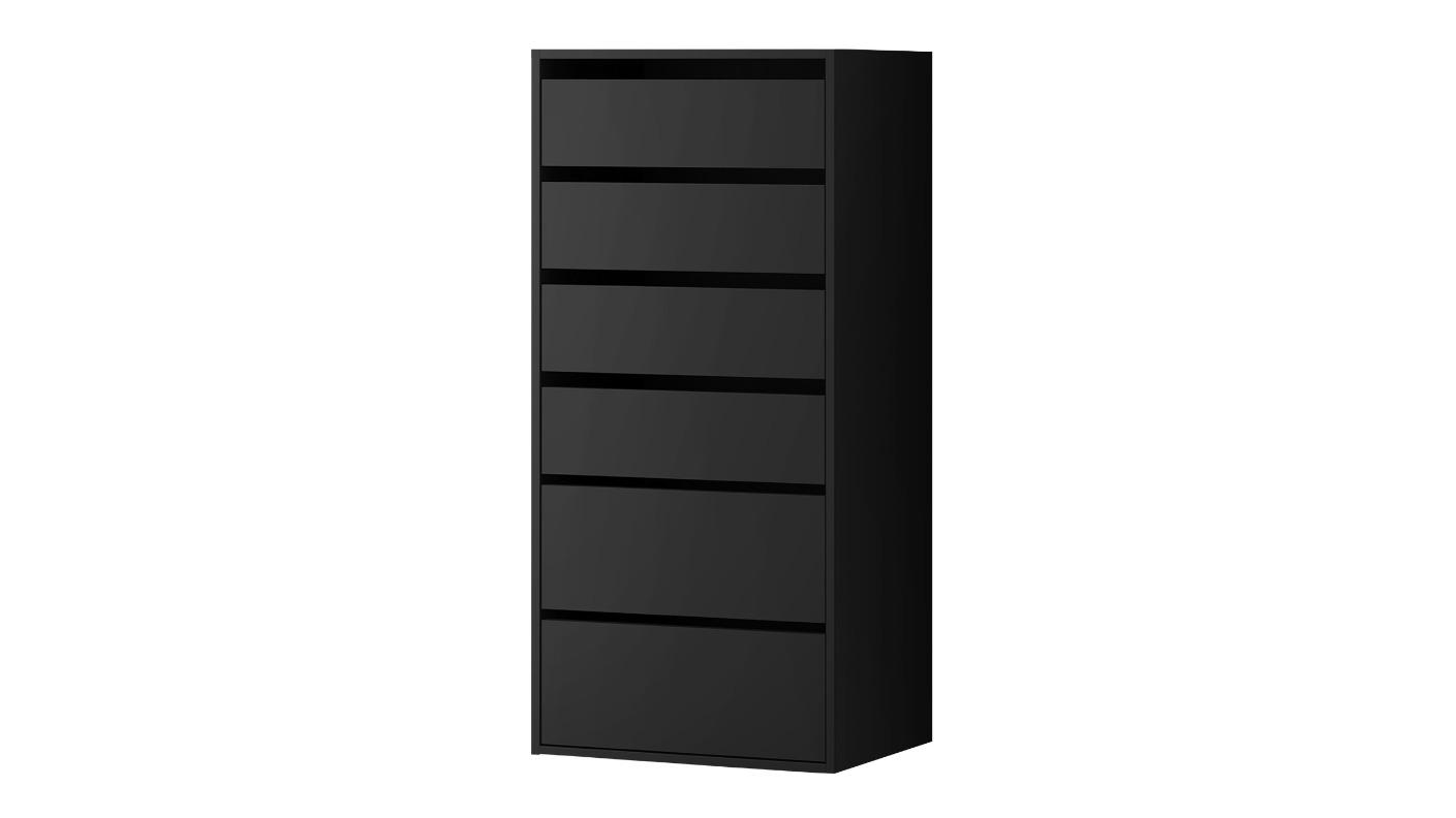 Oikiture Shelf Unit 6 Chest of Drawer Clothes Storage Cabinet Wardrobe - Black