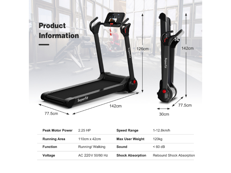 Costway Folding Electric Treadmill Machine Fitness