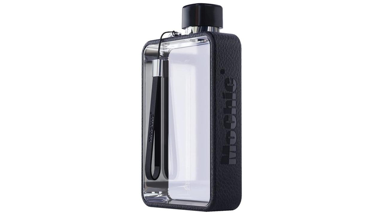 Jacksaqua 380ml A5 Flat Leak Proof Water Bottle for Cold/Warm Drink - Black