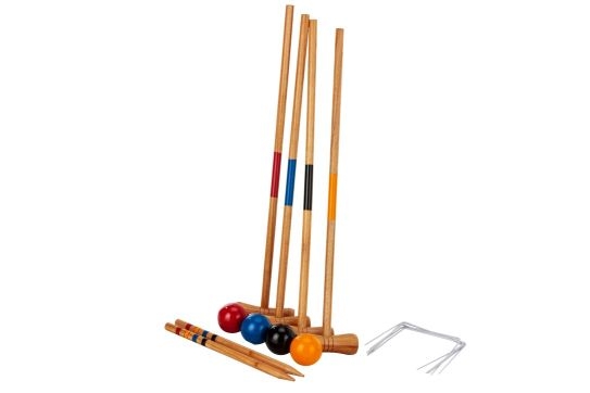 Jenjo Kid's Wooden Outdoor Mini Croquet Set