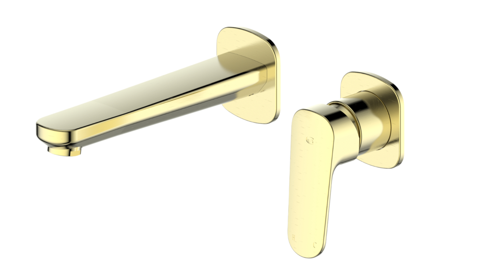 Greens Davena Wall Basin Mixer - Brushed Brass