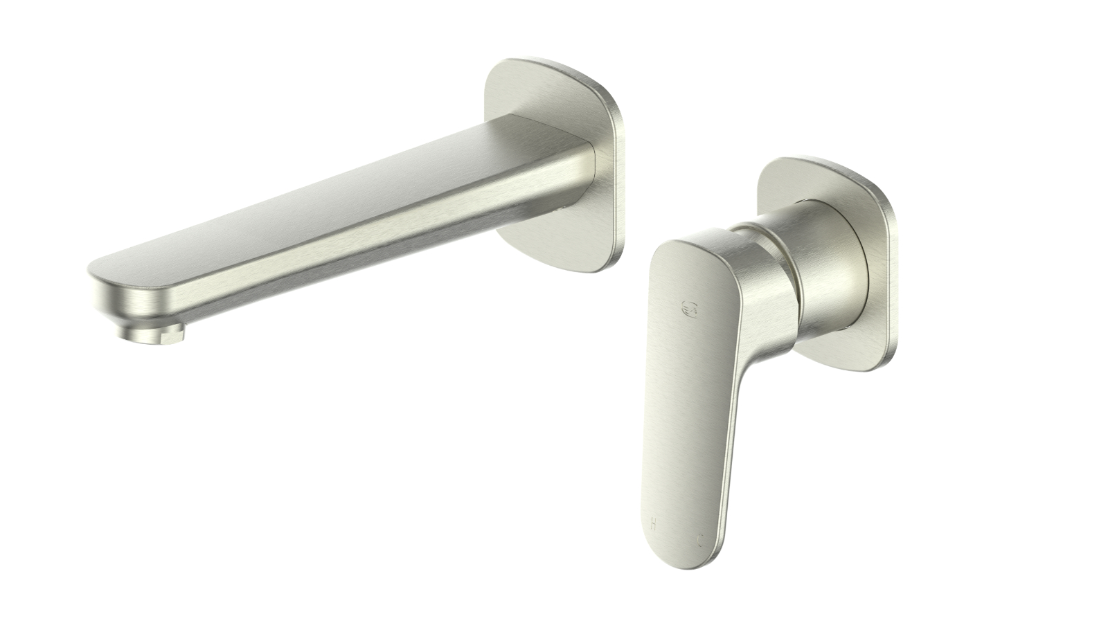Greens Davena Wall Basin Mixer - Brushed Nickel