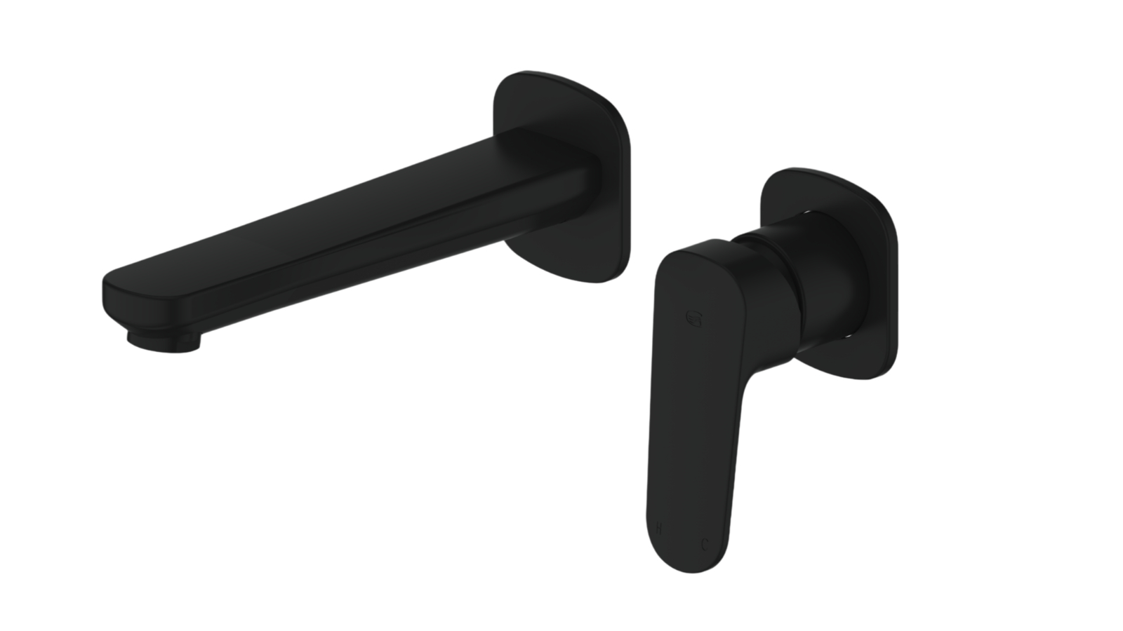 Greens Davena Wall Basin Mixer - Matte Black