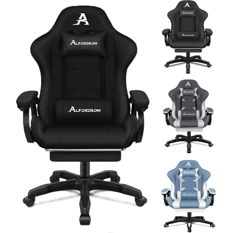 Alfordson Fabric Gaming Chair with Footrest