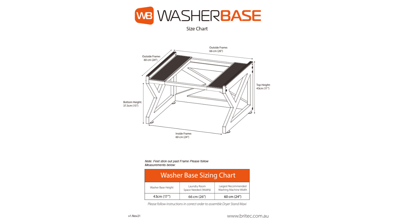 Britec Innovative Washer Base for Front Loader Washing Machine and ...