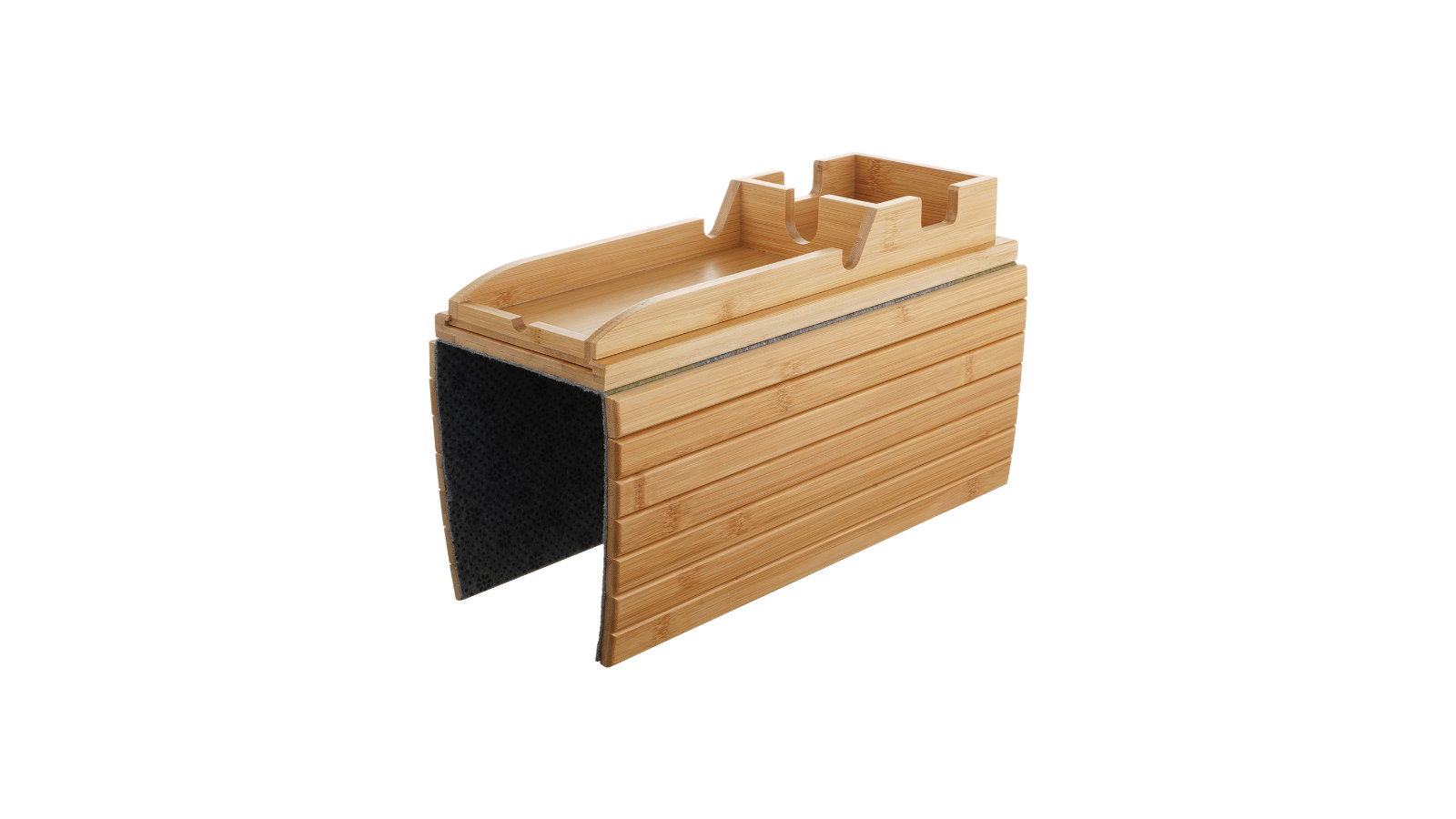 Foldable Bamboo Sofa Armrest Tray Organiser