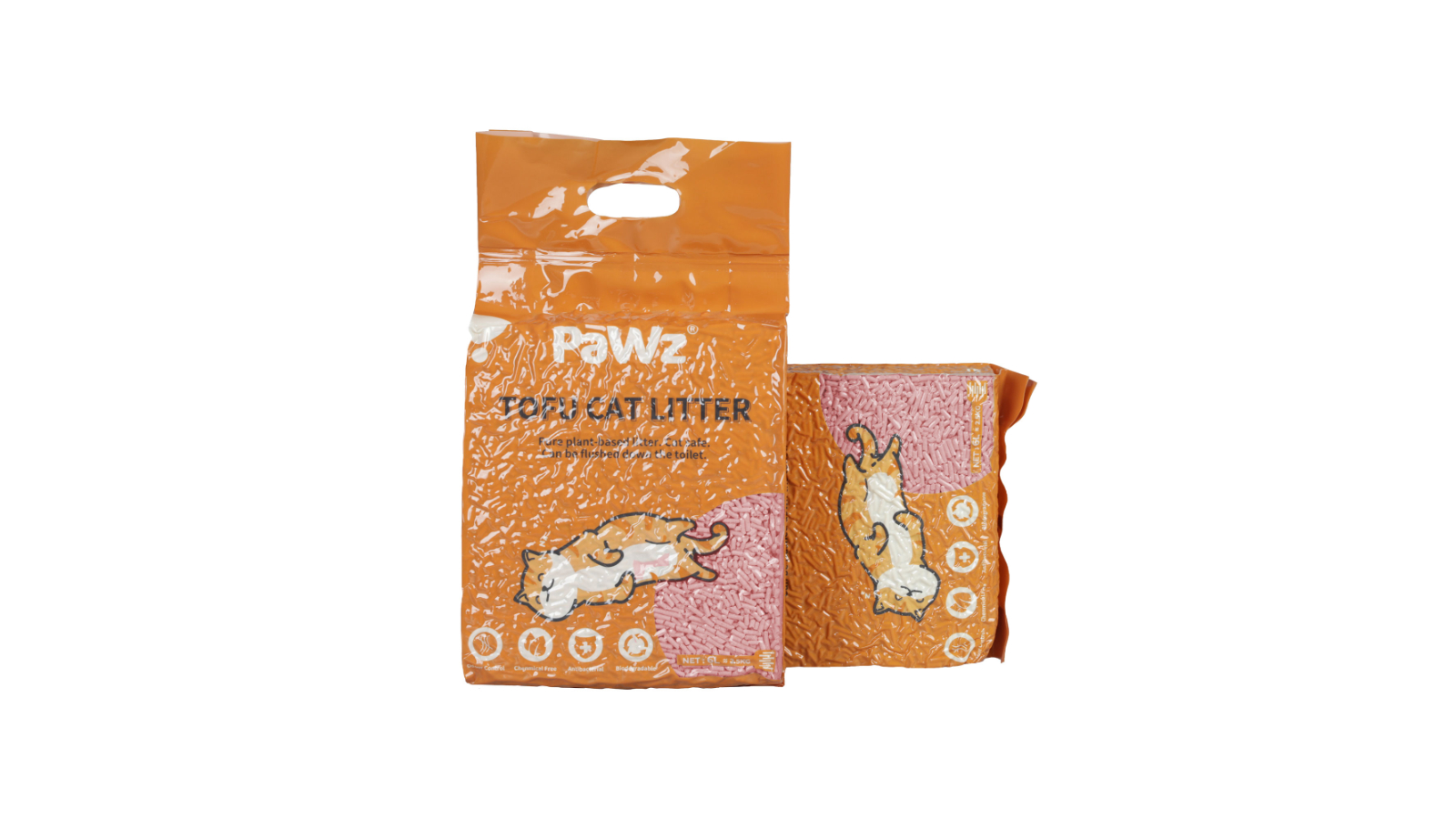 Pawz 2.5kg Super Absorbent Watermelon Flushable Tofu Cat Litter