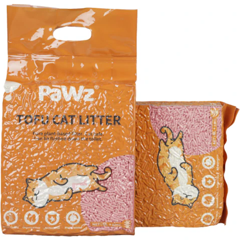 Pawz 2.5kg Super Absorbent Watermelon Flushable Tofu Cat Litter