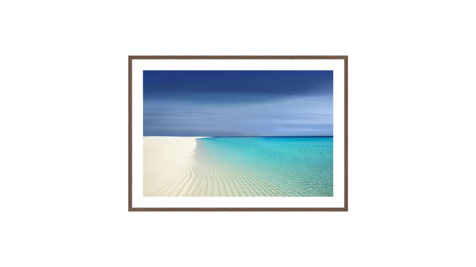 La Grolla Waters Edge I Walnut Frame Wall Art - 104 x 74cm