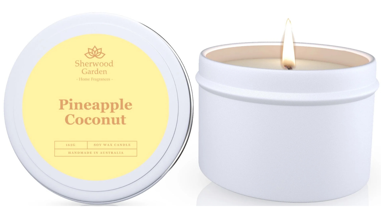 Sherwood Garden Home Fragrances Pineapple Coconut Soy Candle Tin - 165g