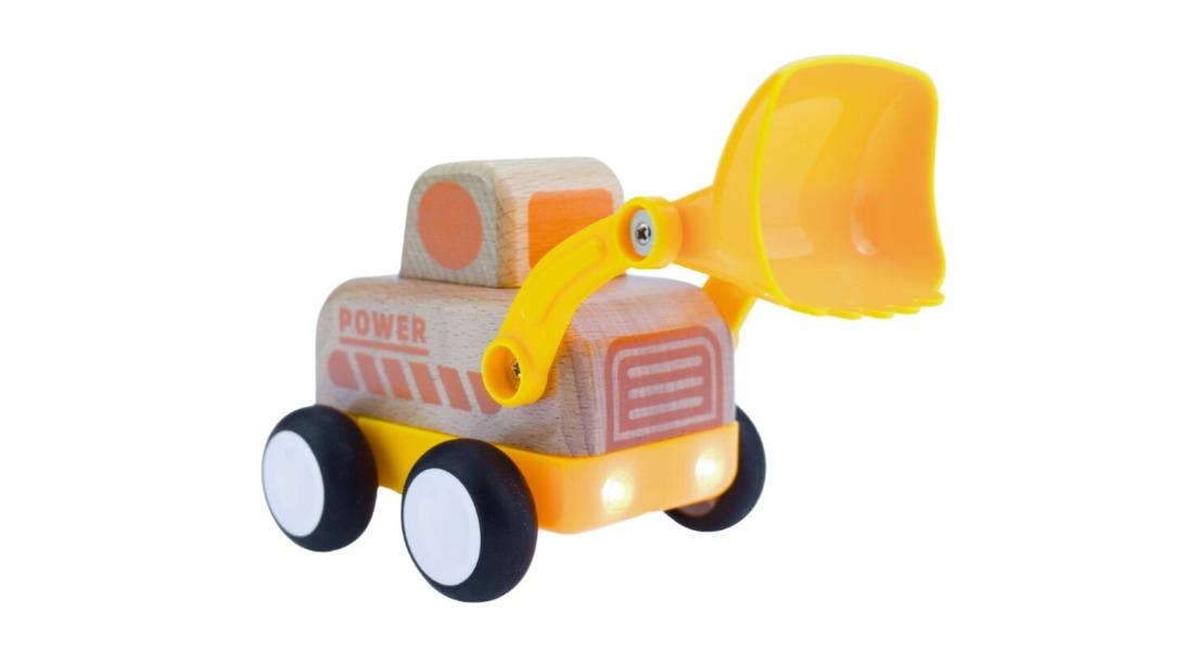 Wanborns Wooden Friction Truck Bulldozer with Sound and Light