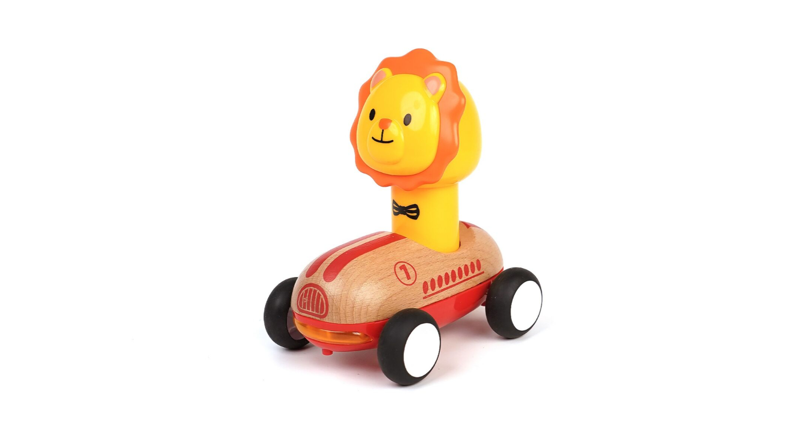 Wanborns Wooden Press Go Racer Lion with Sound and Light