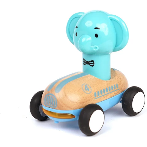 Wanborns Wooden Press Go Racer Elephant with Sound and Light