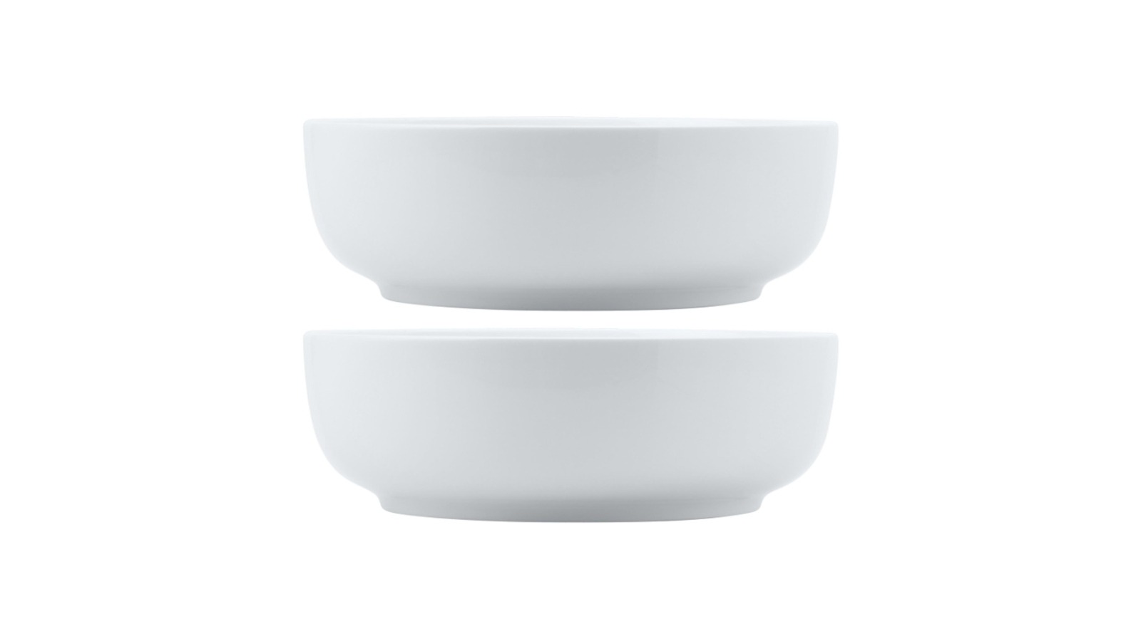 Maxwell & Williams Set of 2 White Porcelain Contemporary Serving Bowl - 20 x 6.5cm