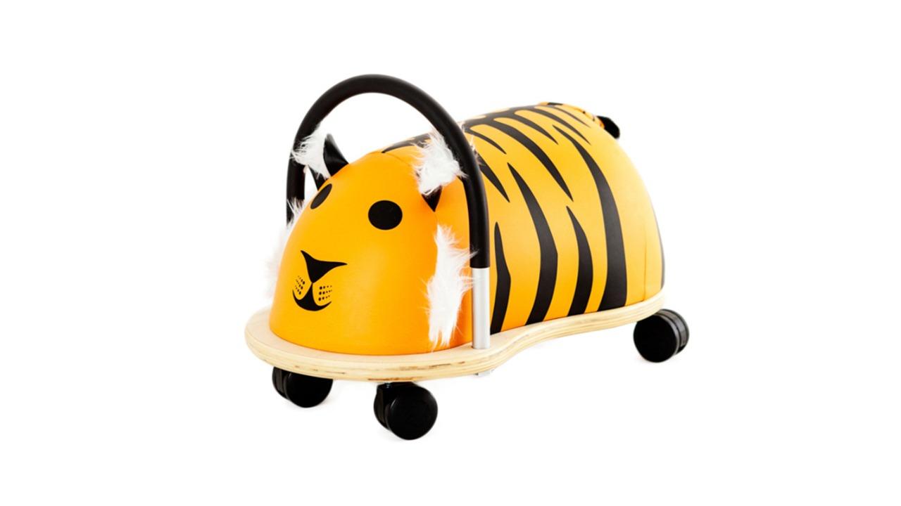 Wheely Bug 3year+ Indoor Large Tiger Wooden Kids Ride-On Toy - Yellow