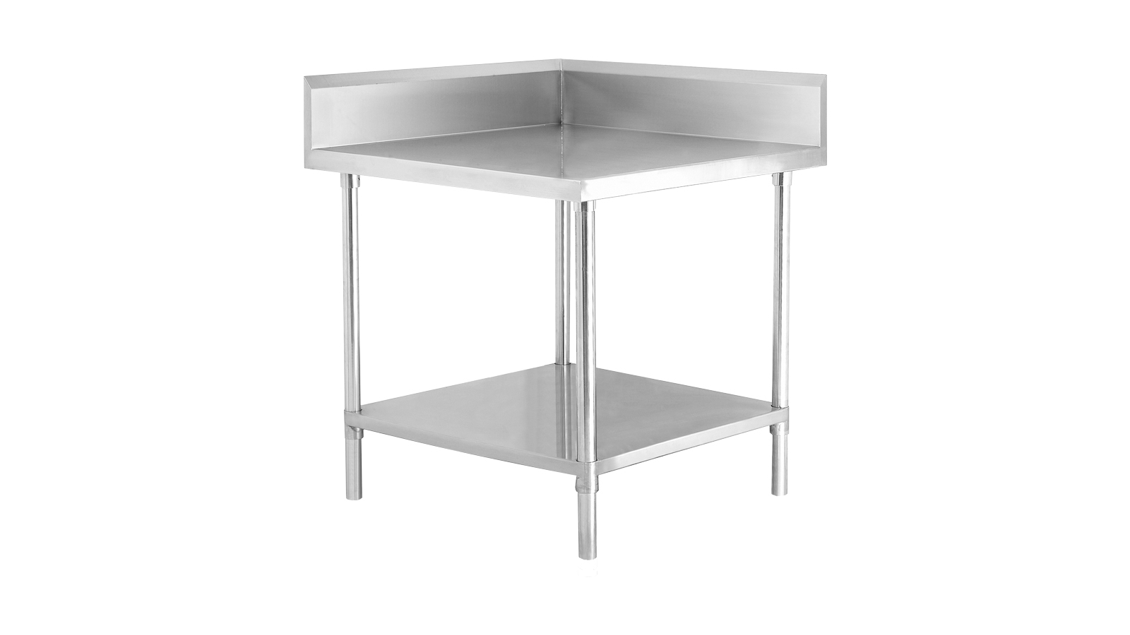 ModSys Commercial Corner Workbench with Splashback and Undershelf - 60cm