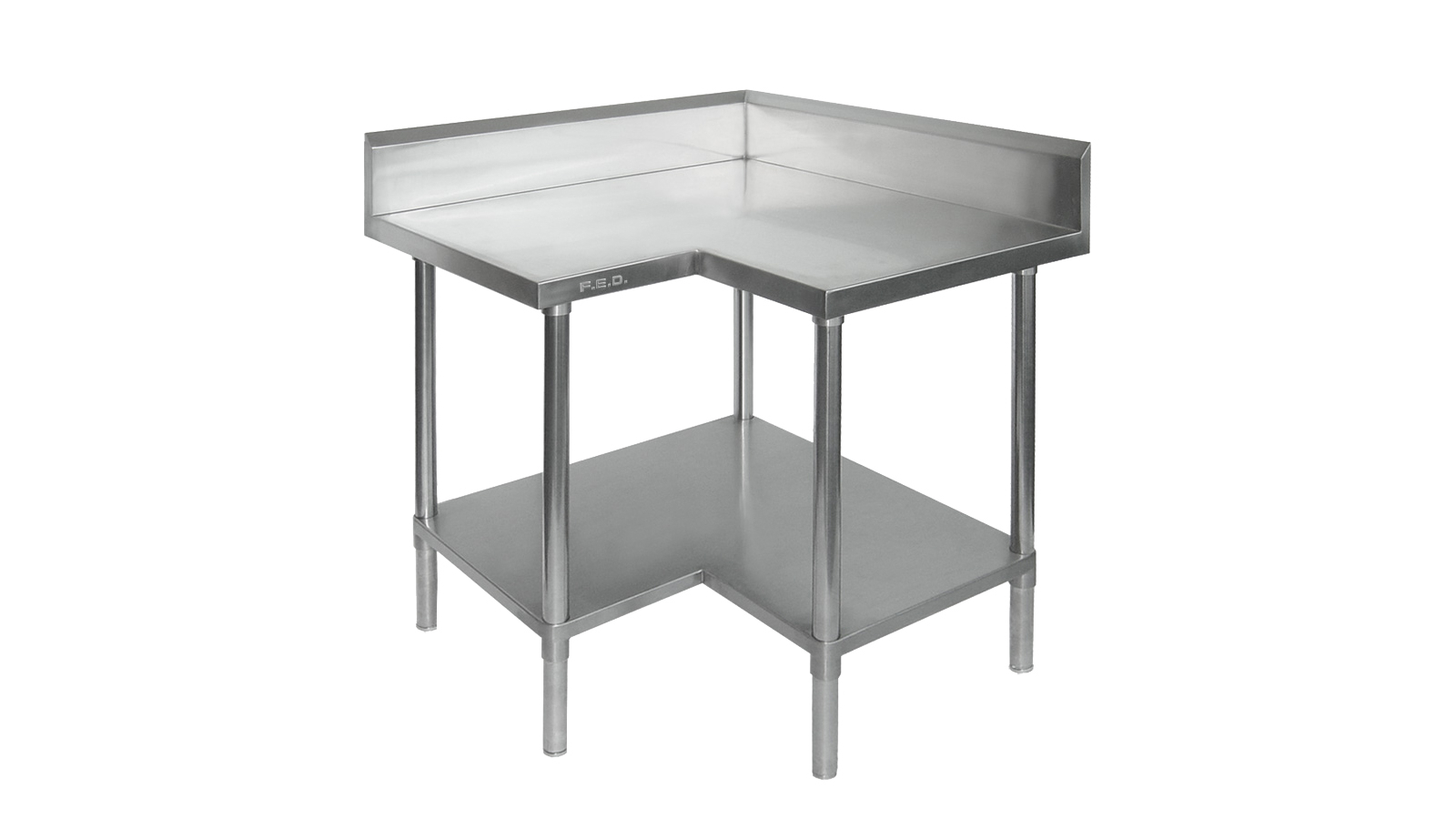 ModSys Commercial Corner Workbench Splashback and Undershelf 