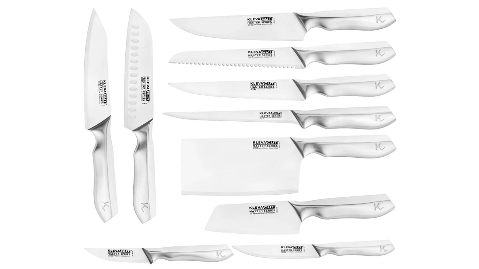 Kleva Cut Master Series Ultimate Kitchen Takeover 10 Piece Mega Knife Set