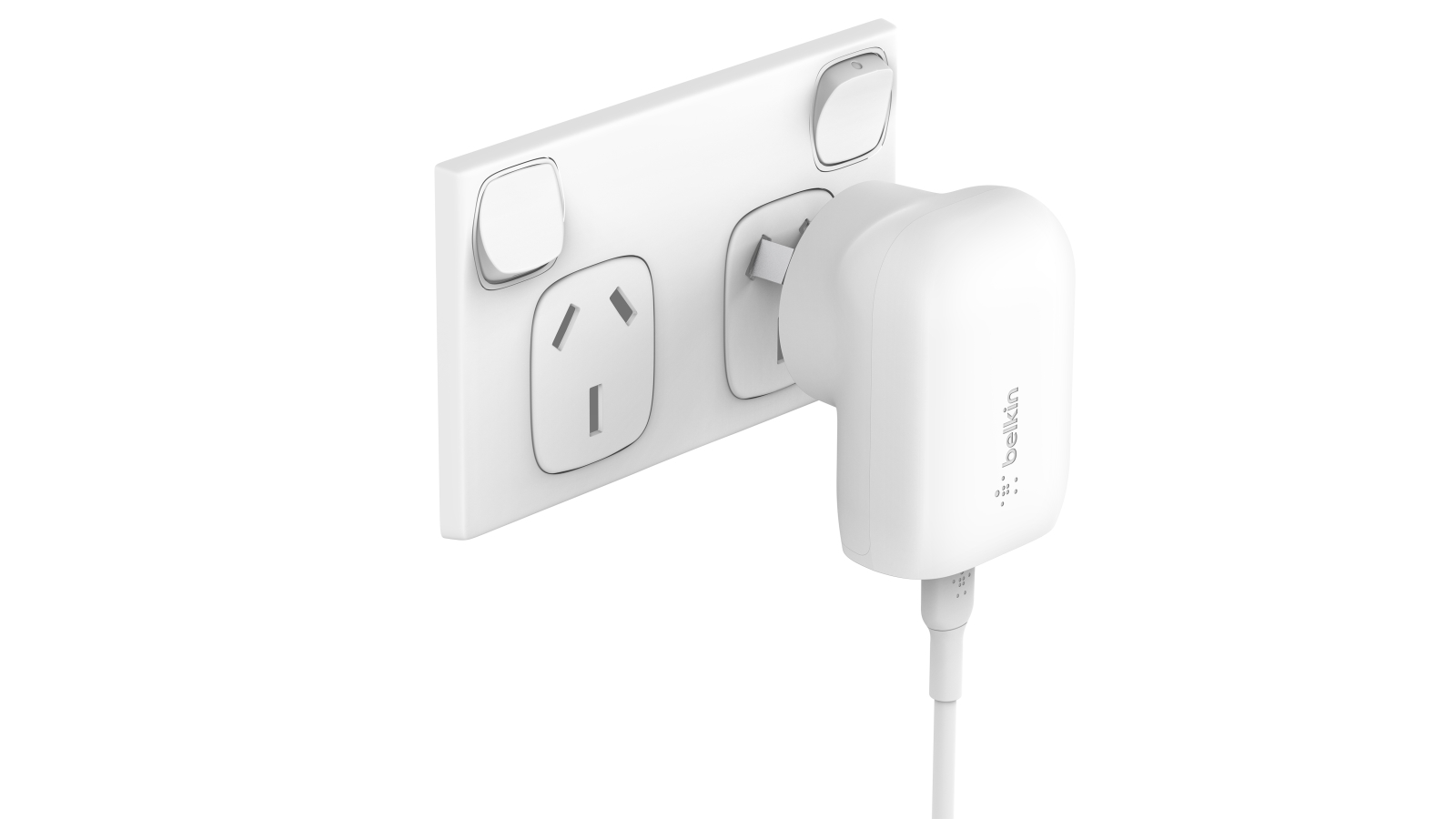 Belkin BoostCharge 30W USB-C PD PPS Wall Charger – With USB-C To Lightning Cable – White