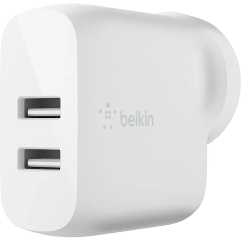Belkin BoostCharge 24W Dual USB-A Wall Charger - White