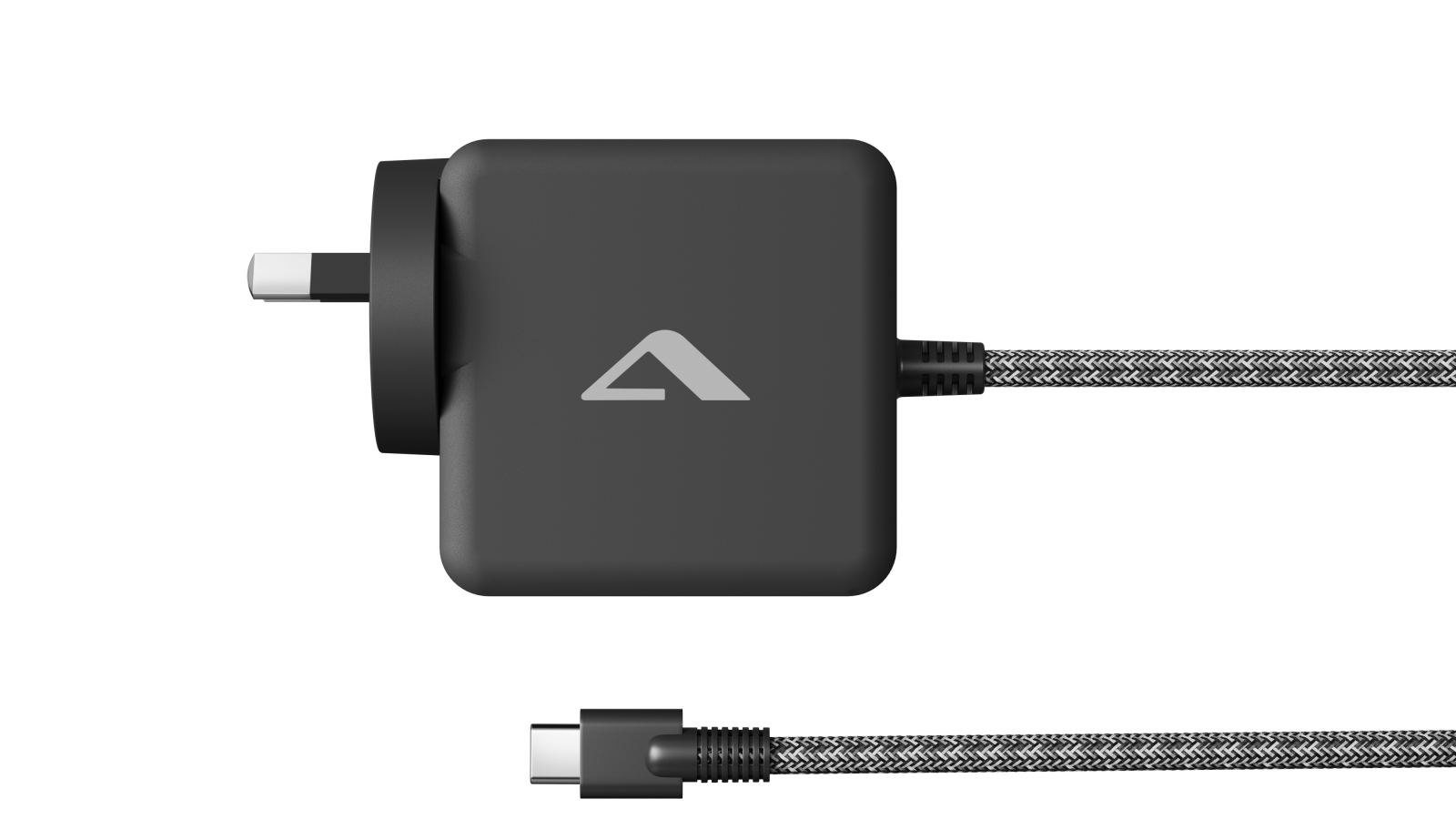 Alogic Rapid Power 65W GaN Charger with 2m Fixed USB-C Cable - Black