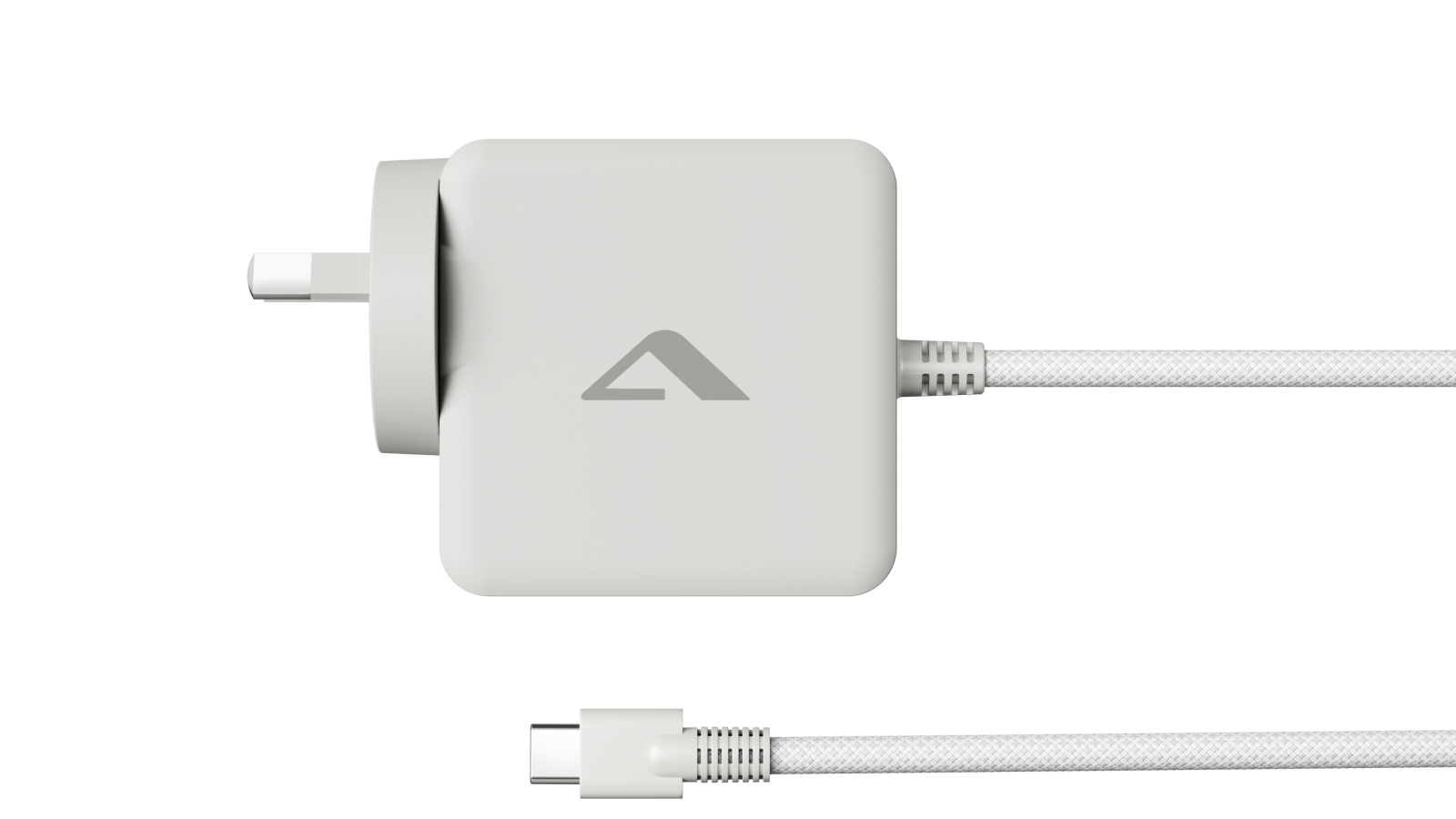 Alogic Rapid Power 65W GaN Charger with 2m Fixed USB-C Cable - White