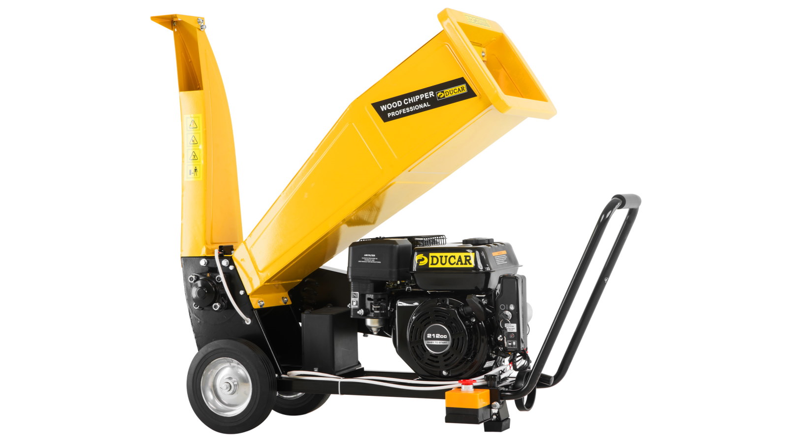 Ducar D70 7HP Wood Chipper Electric Start Shredder Mulcher Grinder Petrol - Yellow