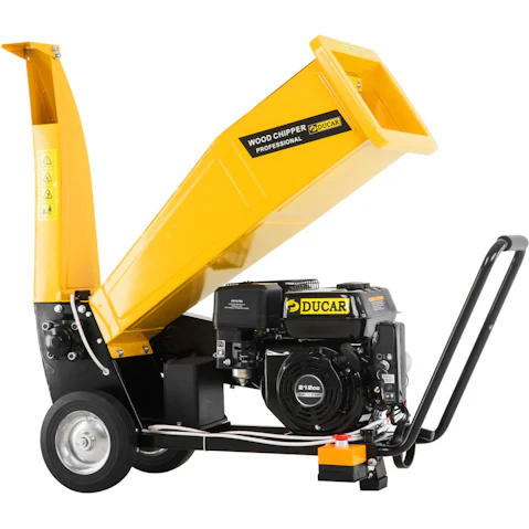 Ducar D70 7HP Wood Chipper Electric Start Shredder Mulcher Grinder Petrol - Yellow