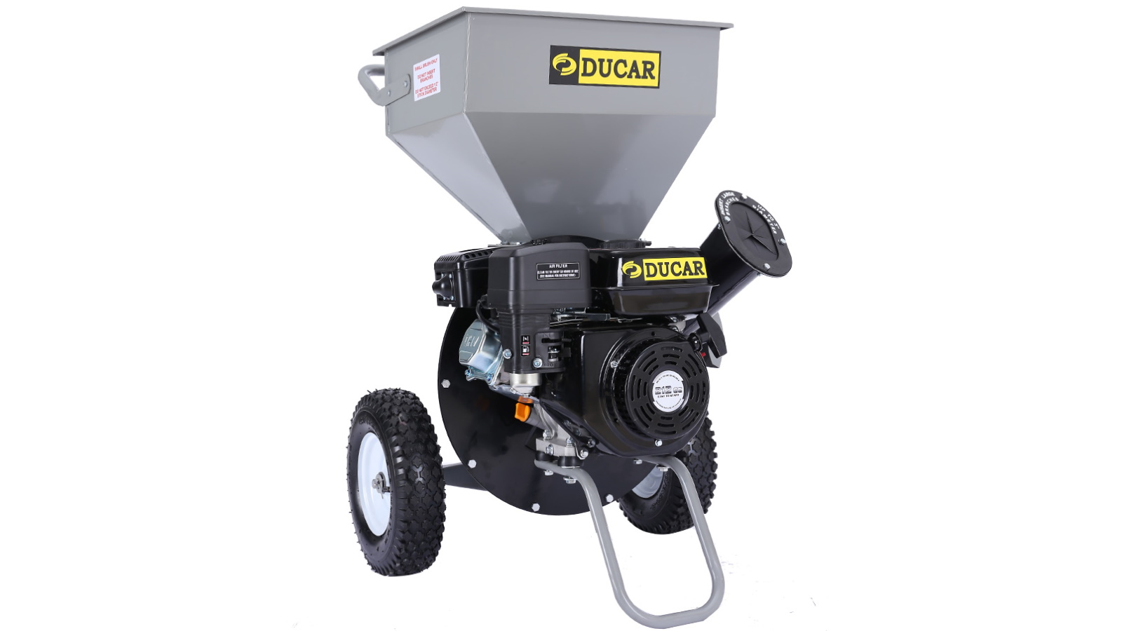 Ducar 7HP Wood Chipper Shredder Mulcher Petrol - Silver/Black