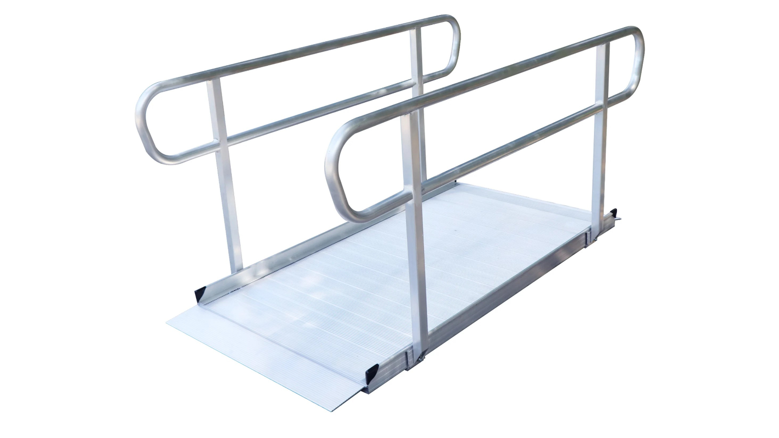 Kartrite Portable Aluminium Mobility Threshold Access Wheelchair Ramp with Handrails - 6ft