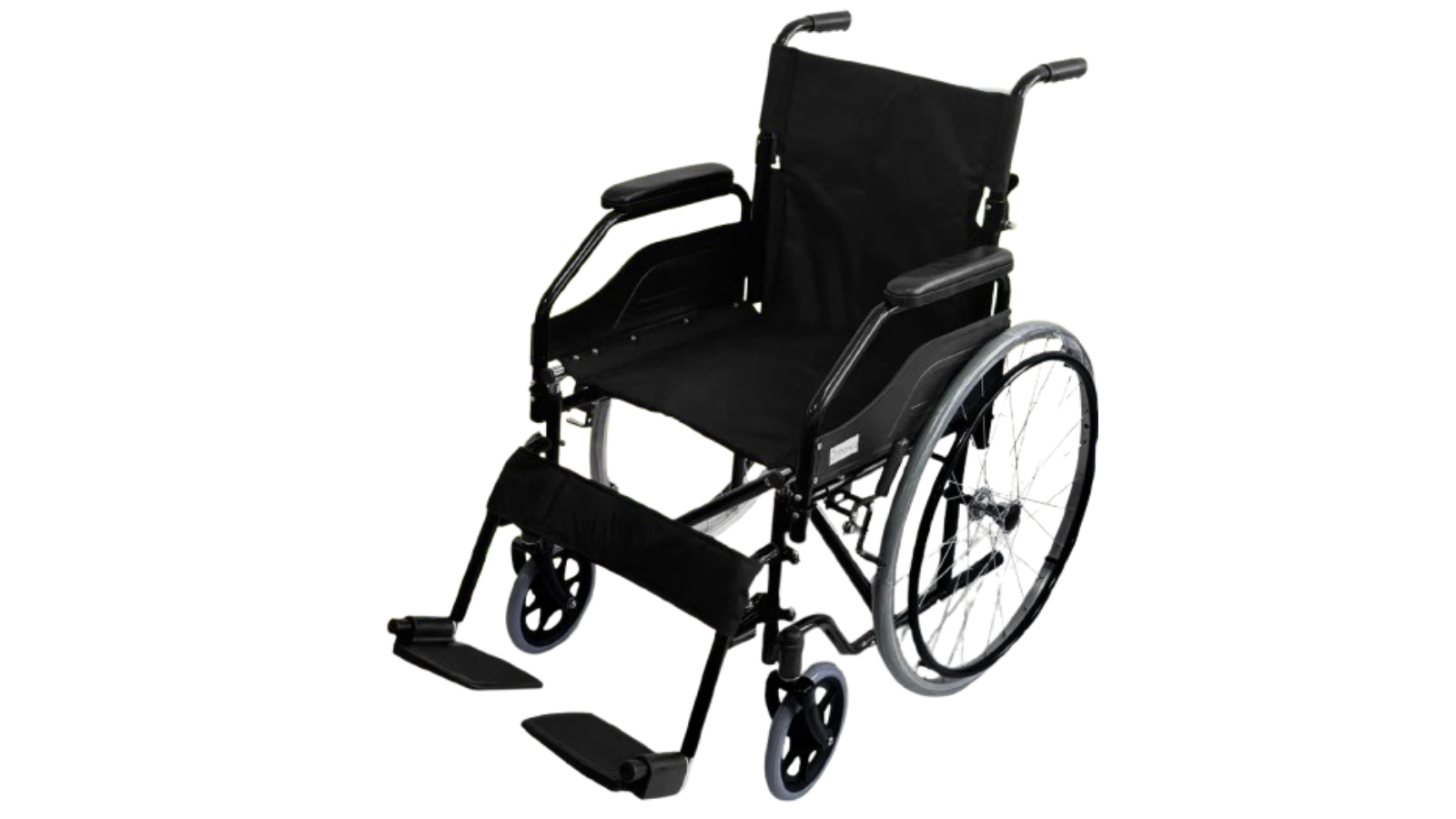 Orthonica 24inch Self Propelled Foldable Steel Wheelchair - Black