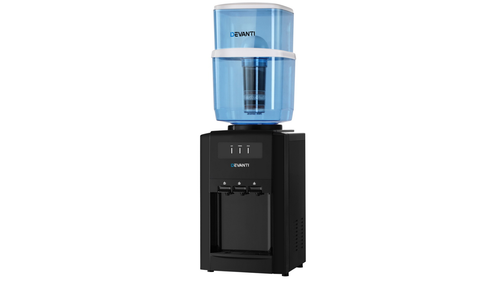 Devanti 22 Litre Water Cooler Dispenser with 3 Taps - Black