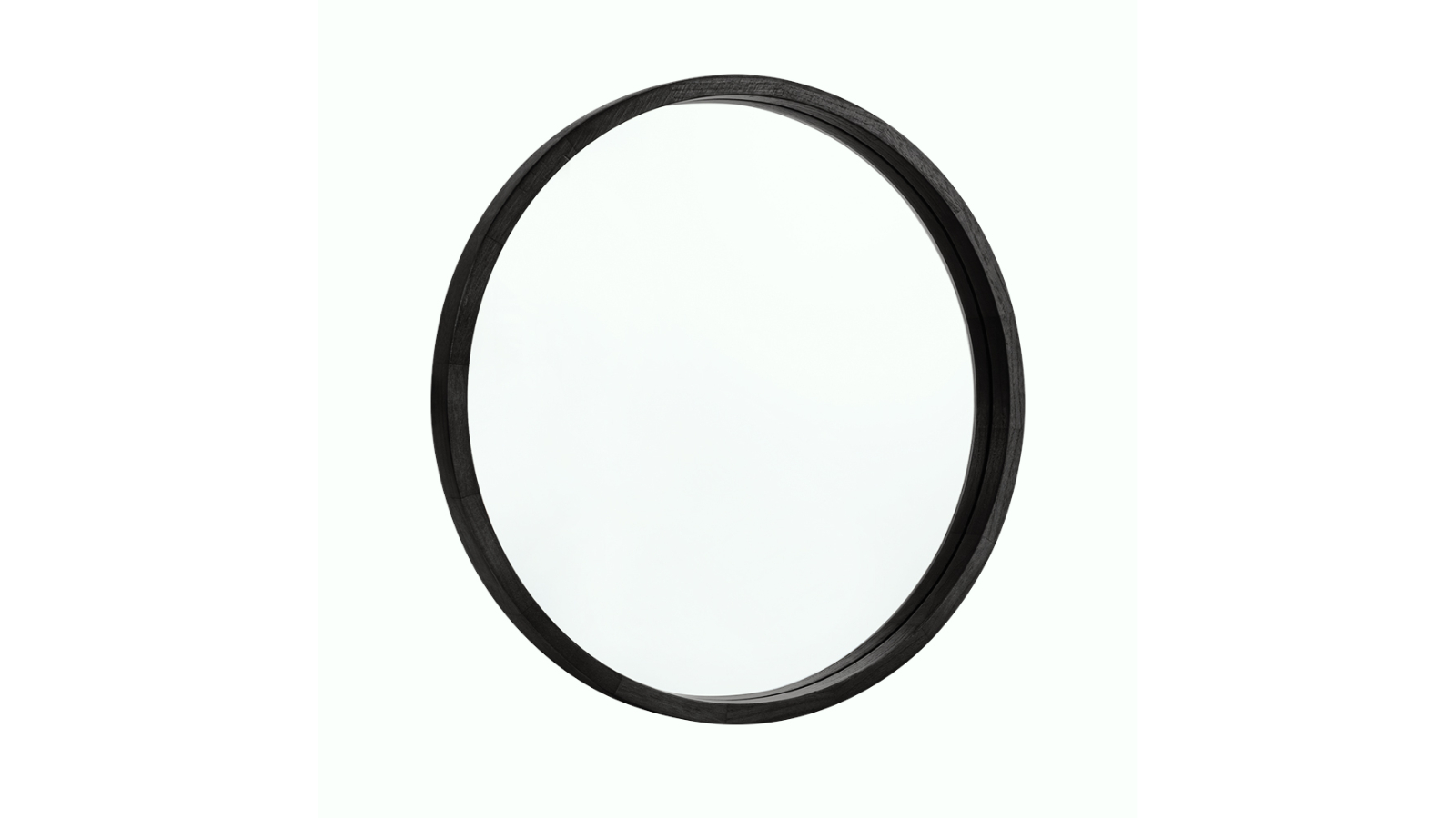 Furb Round Black Wooden Bathroom Wall Mirror